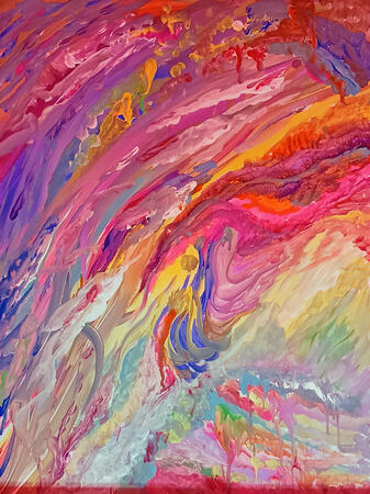 Live painting from Jazz night at Reveler Experiences, hosted by Orbital Music Park