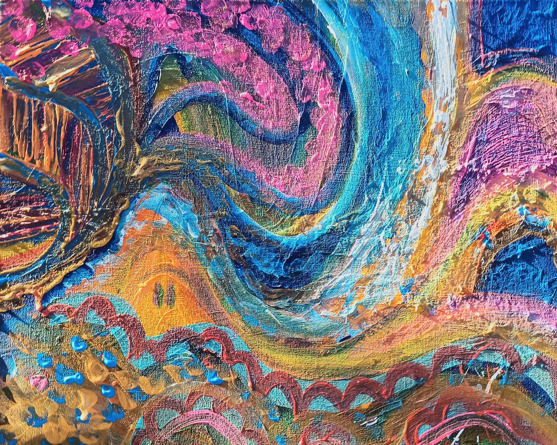 Dream Sketcher, 20&quot;x16&quot; acrylics on canvas