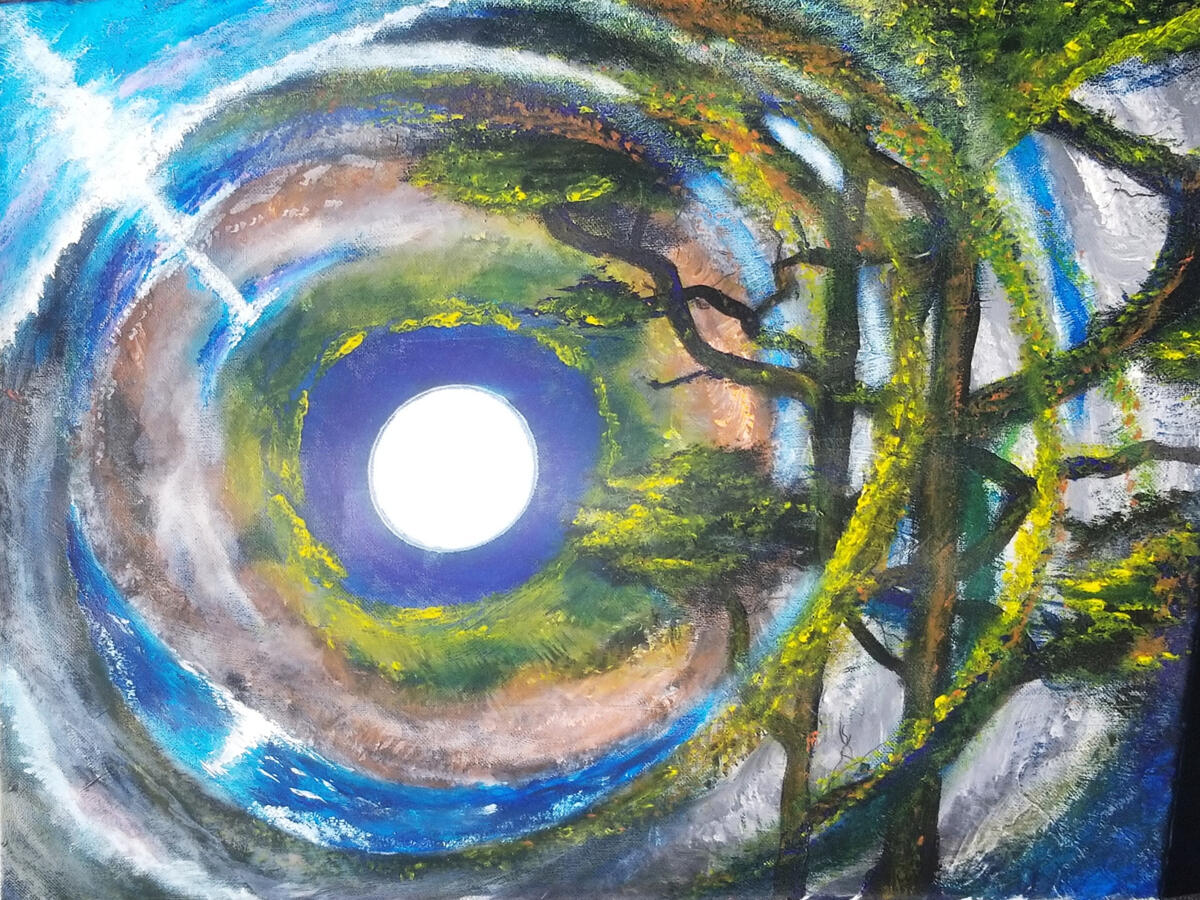 Surreal sky swirls, 16x20"