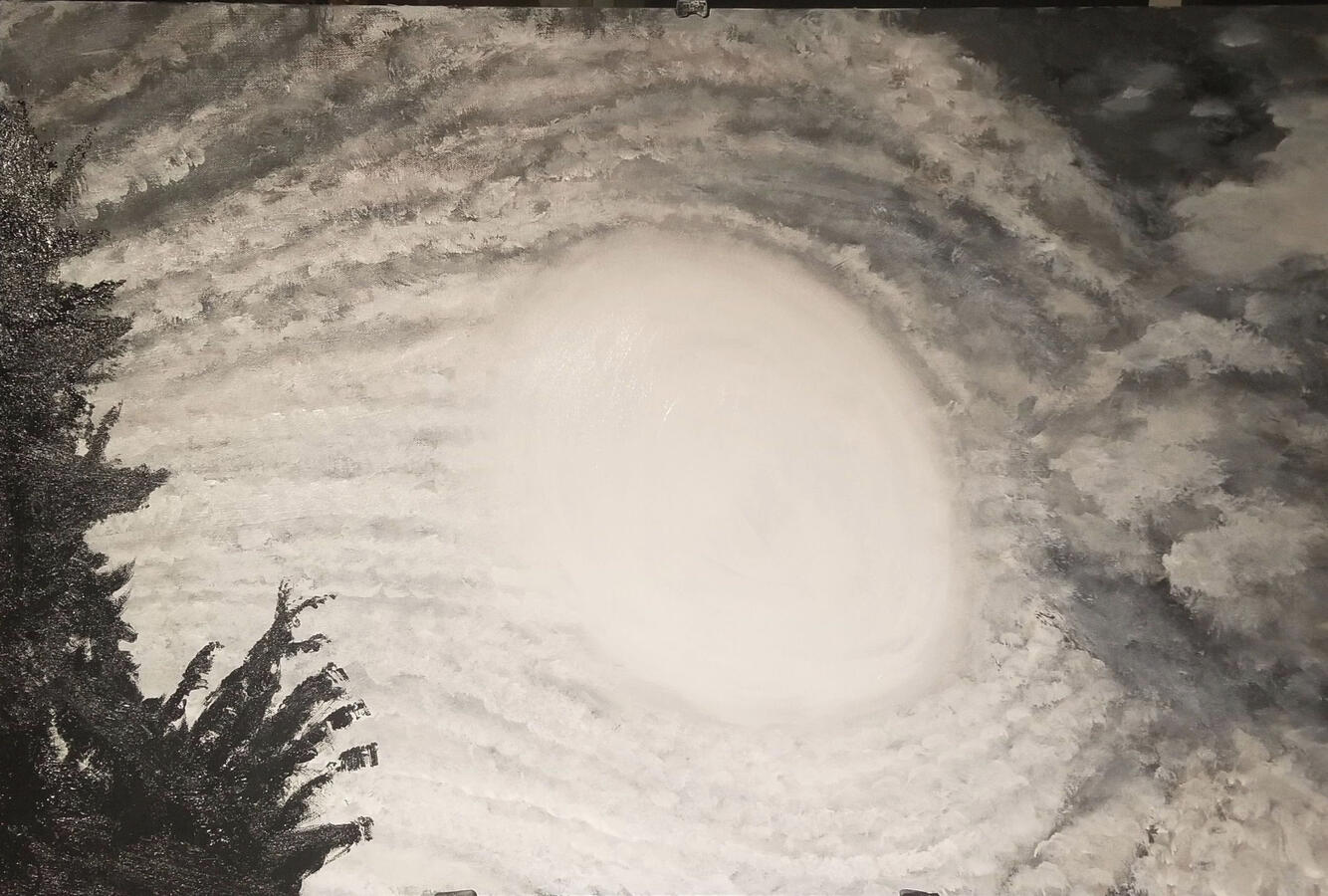 2 x 3 foot gesso painting of the sky