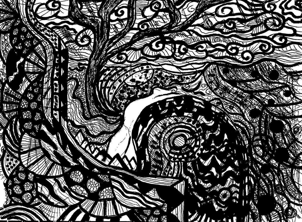 Goddess, 9x12&quot; ink on paper