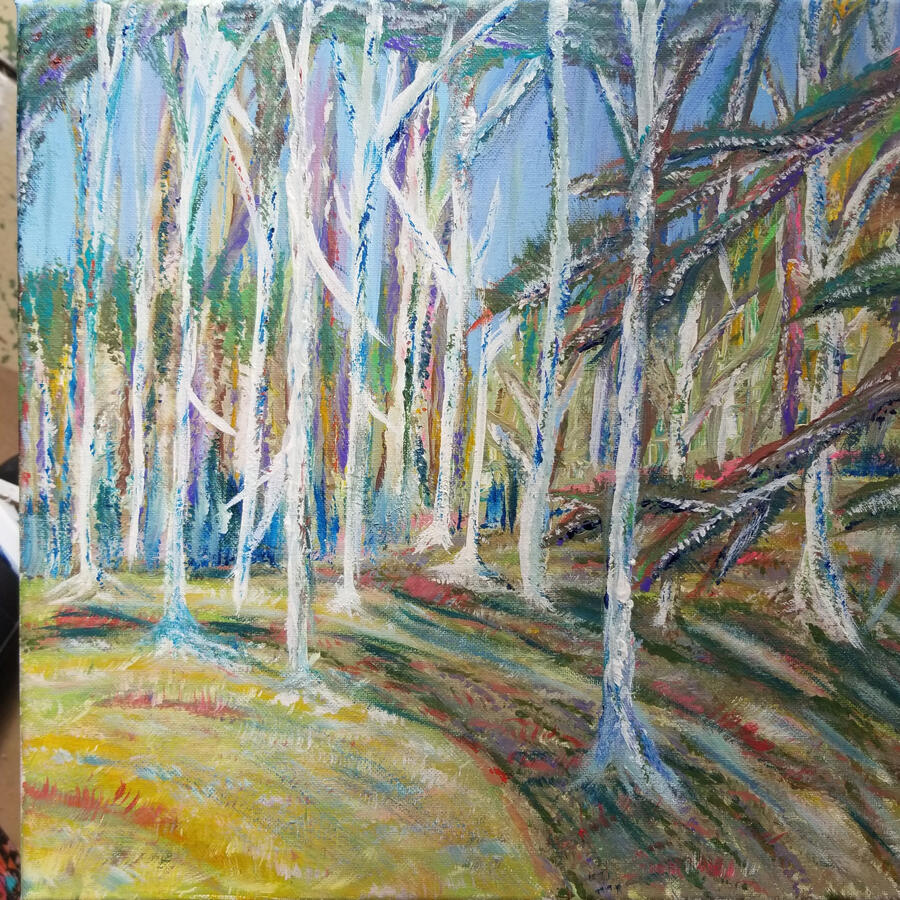 Local Forest, 12"x12" acrylics