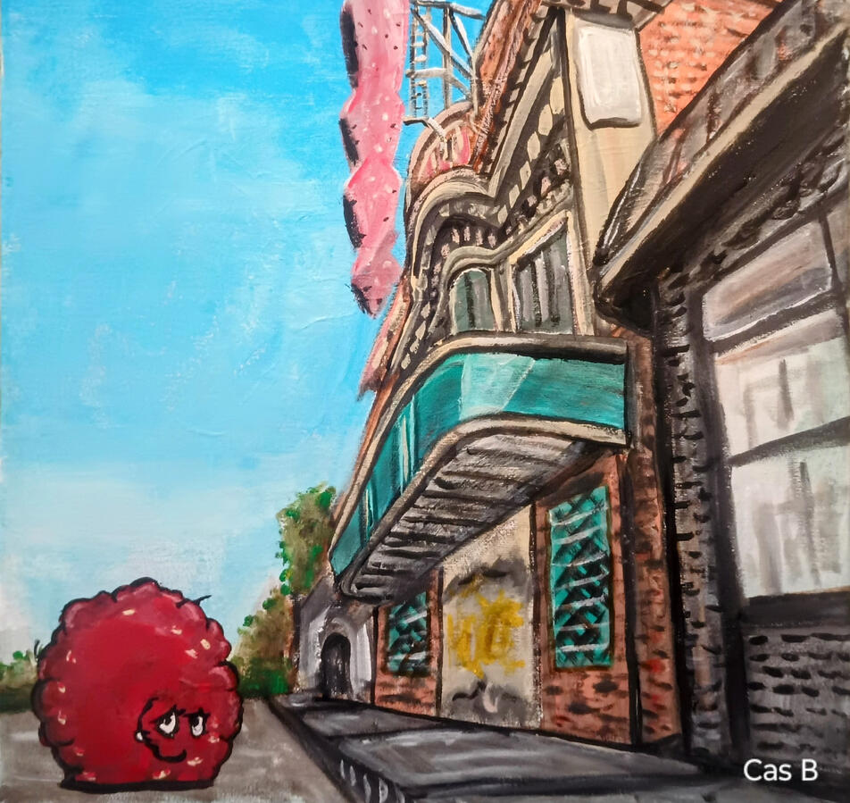 Brooklyn Park Blvd Meatwad, 16" x 20" Acrylics on Canvas